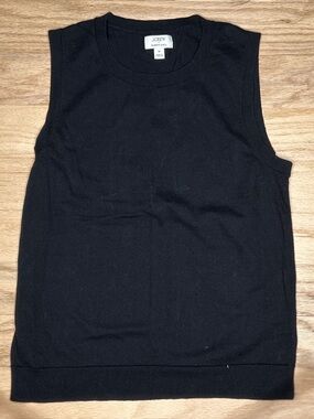 J. Crew Black Crewneck Sleeveless Shell